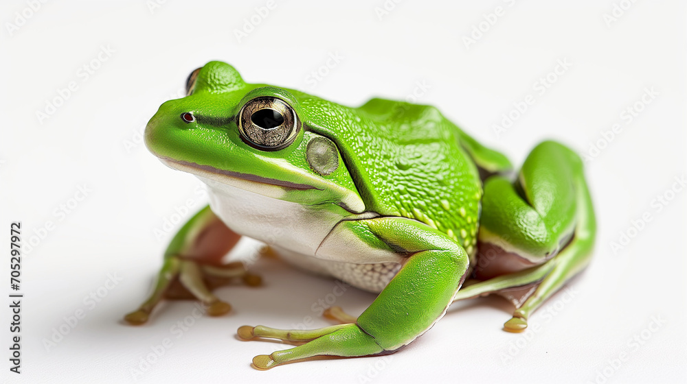 green frog on white background green frog on white background