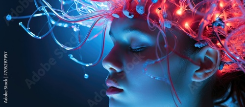 Studying the brain's vascular system using EEG electrodes and rheoencephalography. photo