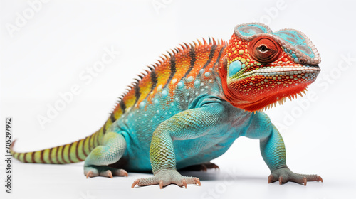 Chameleon on a white background