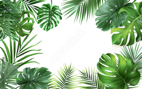 Vector tropical deixa banners em fundo branco. design botânico exótico para festa de pôster photo