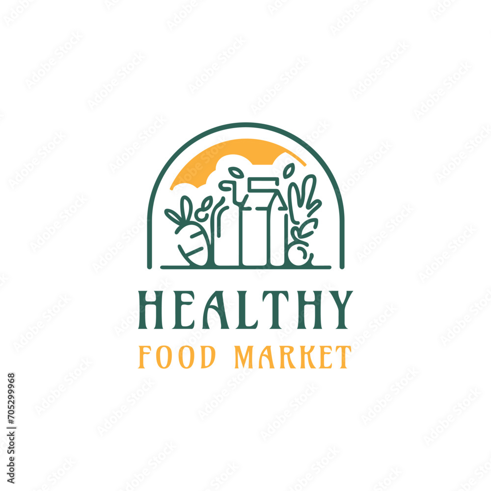Vector healthy food organic vegan vector logo design template Vector healthy food organic vegan vector logo design template