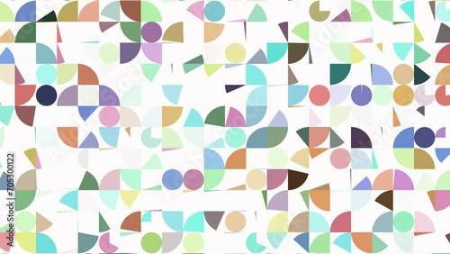 Wallpaper Mural 2D animation of random colorized quarter circle and circle transitions pattern on white background, perfect animation for web sites and presentations, 4K abstract live wallpaper Torontodigital.ca