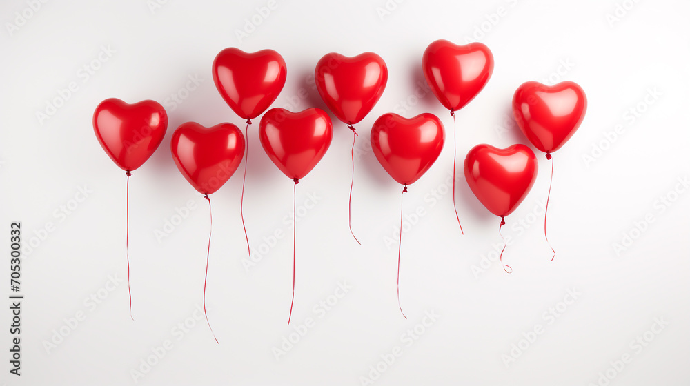 Red Heart Shaped Balloons for Valentine's Day Decoration