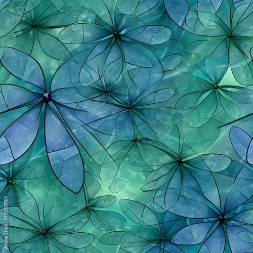 Translucent blues and greens. Tileable wallpaper, repeating seamless texture, pattern, crystal dragonfly wings, macro photography, ray tracing, unreal engine, delicate, eligant, subtle