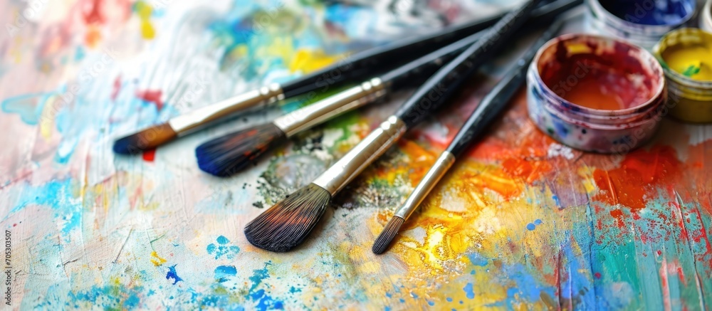 Fototapeta premium Watercolor supplies