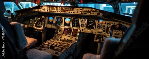 Airline flight pilots deck ...