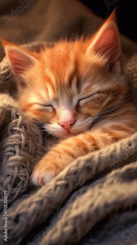 adorable sleeping kitten