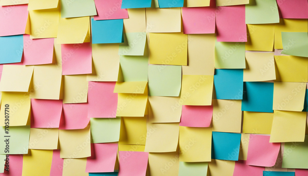 Colorful transparent sticky notes with shadow, variety of shades, isolated on white background, PNG format, 3D illustration