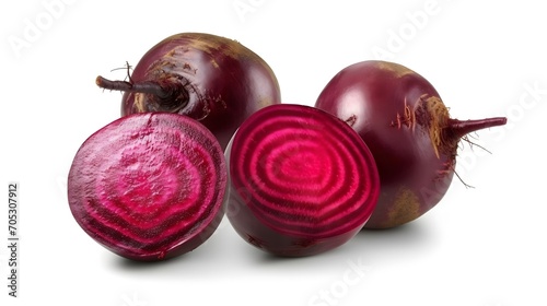 Fresh beetroots isolated on white background. With clipping path. Transparent background and natural transparent shadow  Ingredient, spice for cooking