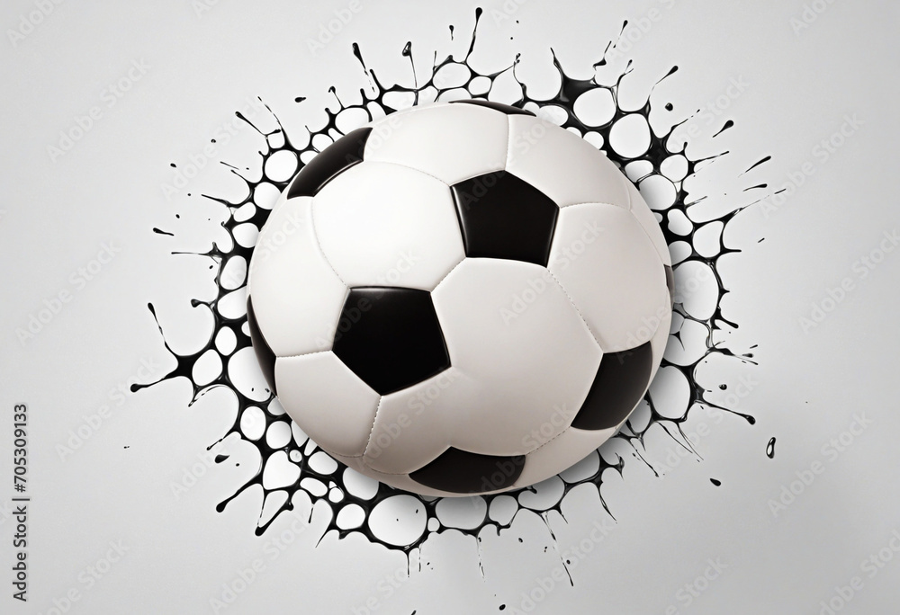 3D Soccer Ball Wallpaper on White Background