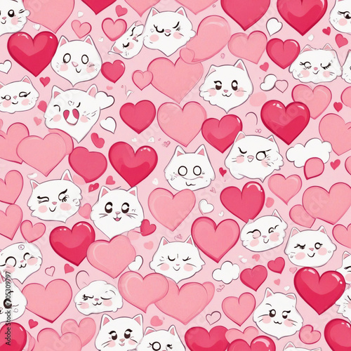 Wallpaper Mural Heart-filled seamless design Torontodigital.ca
