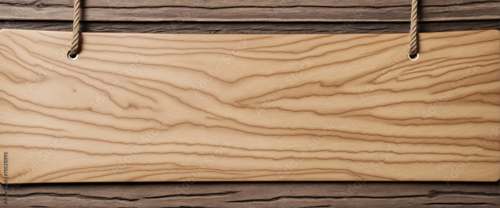 Blank empty wooden rustic board wood on hanging rope on transparent ...
