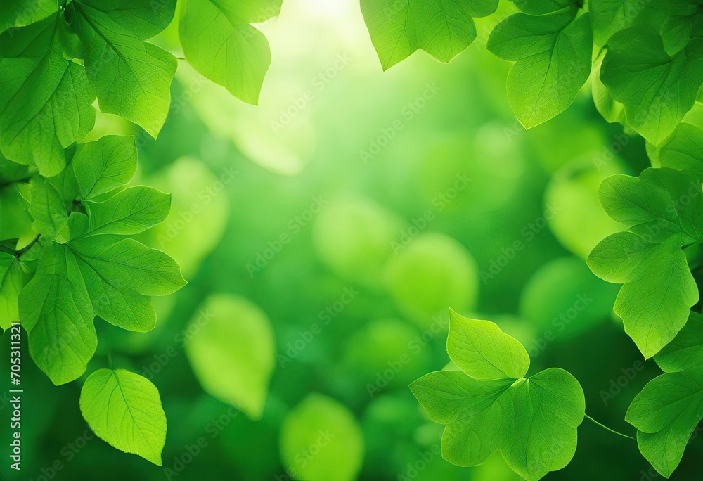 Naklejka premium Abstract green leaves background stock photoFlower Backgrounds Leaf Blue Tropical