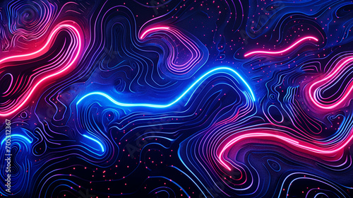 blue neon abstract technology inspired dark wallpaper background