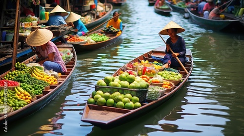 Floating market in Thailand © duyina1990