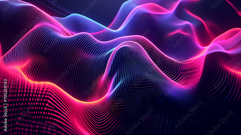 Obraz premium Technology-inspired Neon Patterns Creating A Dynamic View Background