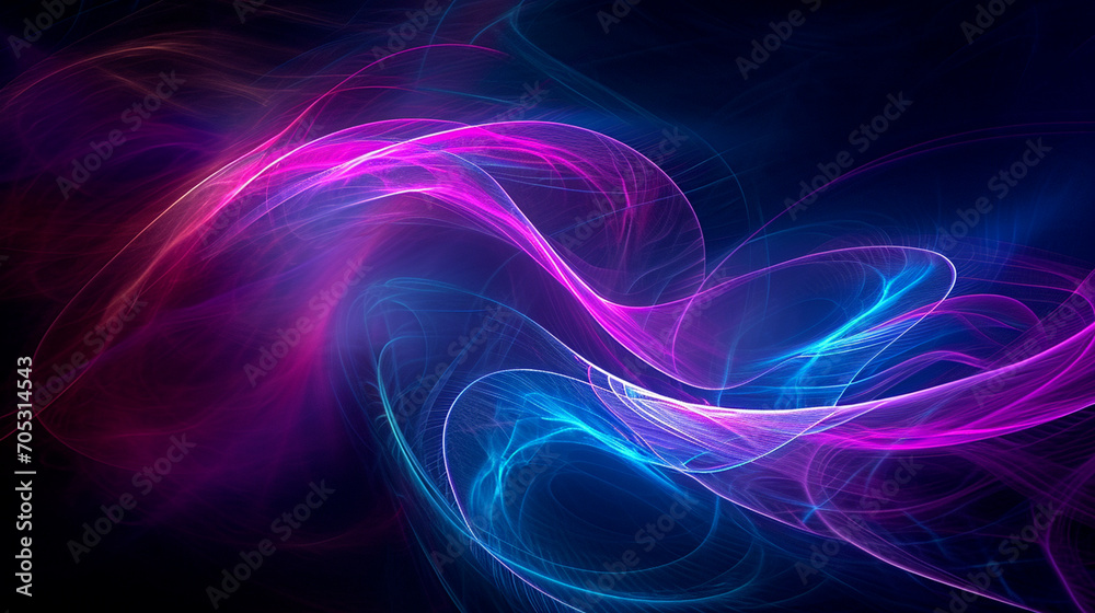 Vibrant Neon Lines Forming Abstract Spirals And Curv View Wallpaper