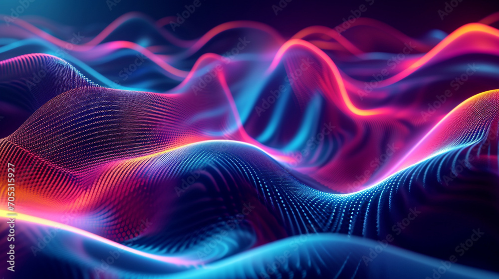 Curves And Waves Of Neon Light Shaping A Futuristic Scene Wallpaper