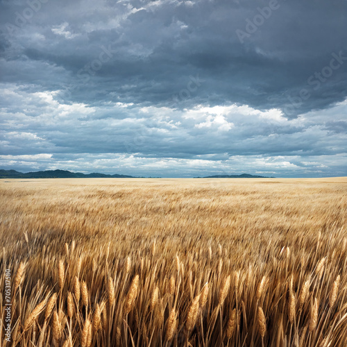 悪天候の小麦畑 photo