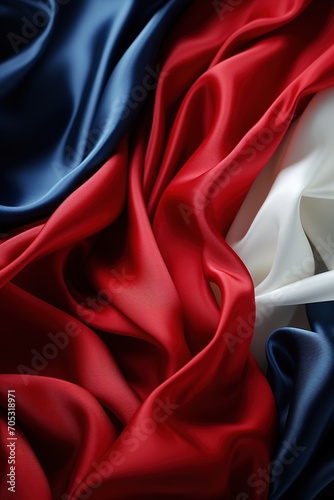 red white and blue silk fabric photo