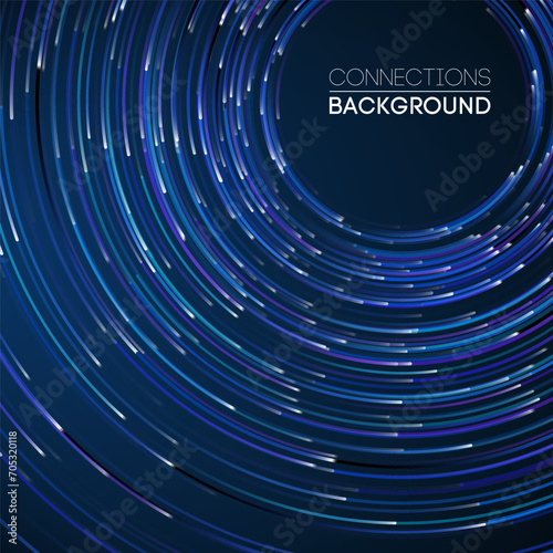 Sound wave audio abstract background. Network connections music wave pulse. Blue technology background. Network stream