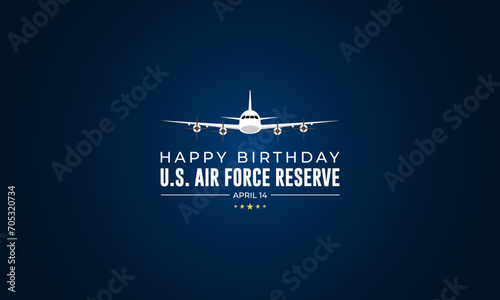 Happy birthday US Air Force Reserve April 14 Background Vector Illustration