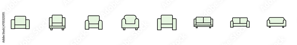 Sofa icon set. sofa icon illustration Sofa icon set. sofa icon illustration