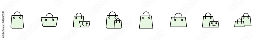 Shopping bag icon set. shopping icon vector Shopping bag icon set. shopping icon vector