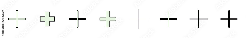 Obraz premium Plus Icon set. Add plus icon