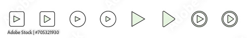 Play Icon set. Play button vector icon