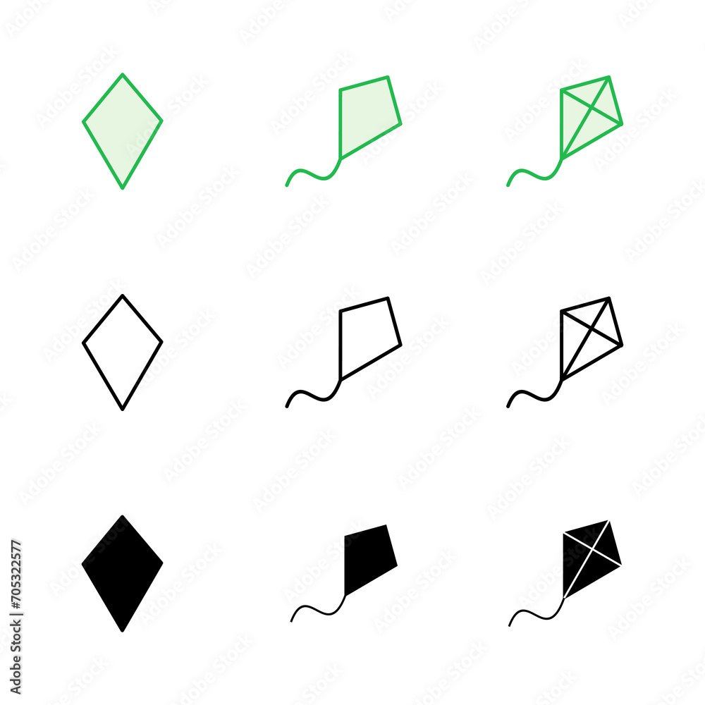 Kite icon set. kite vector icon. Kite icon set. kite vector icon.