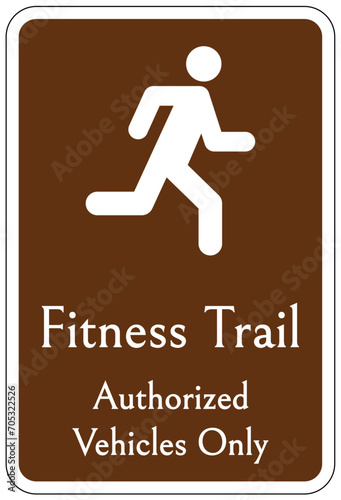 Directional hiking trail safety sign fitness trail