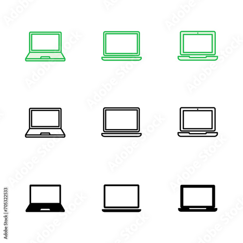 Laptop icon set. computer icon vector