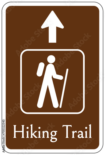 Directional hiking trail safety sign