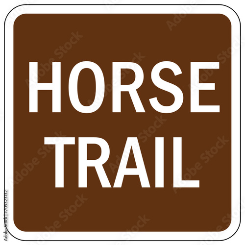 Directional hiking trail safety sign horse trail