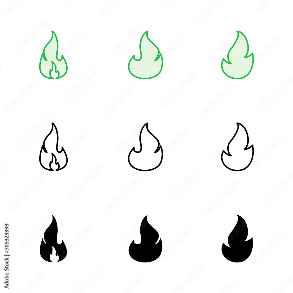 Fire icon set. fire vector icon Fire icon set. fire vector icon