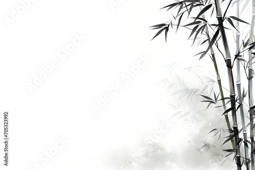 Black and white bamboo painting © duyina1990