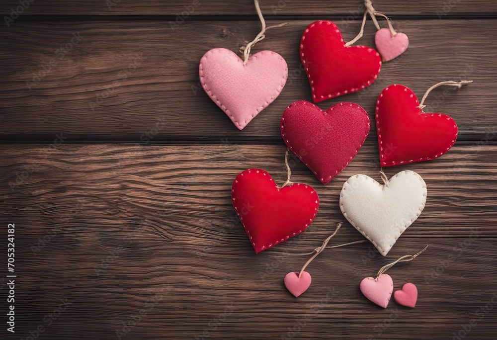 Valentines wooden background with felt hearts Flat lay stock photoValentine's Day Holiday Backgrounds Heart Shape Wood Material Valentines wooden background with felt hearts Flat lay stock photoValentine's Day Holiday Backgrounds Heart Shape Wood Material