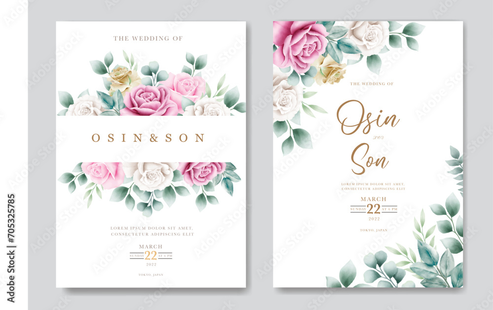 beautiful roses invitation card template