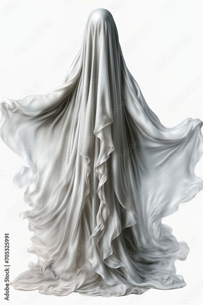 A ghost-like figure with a flowing white robe A ghost-like figure with a flowing white robe