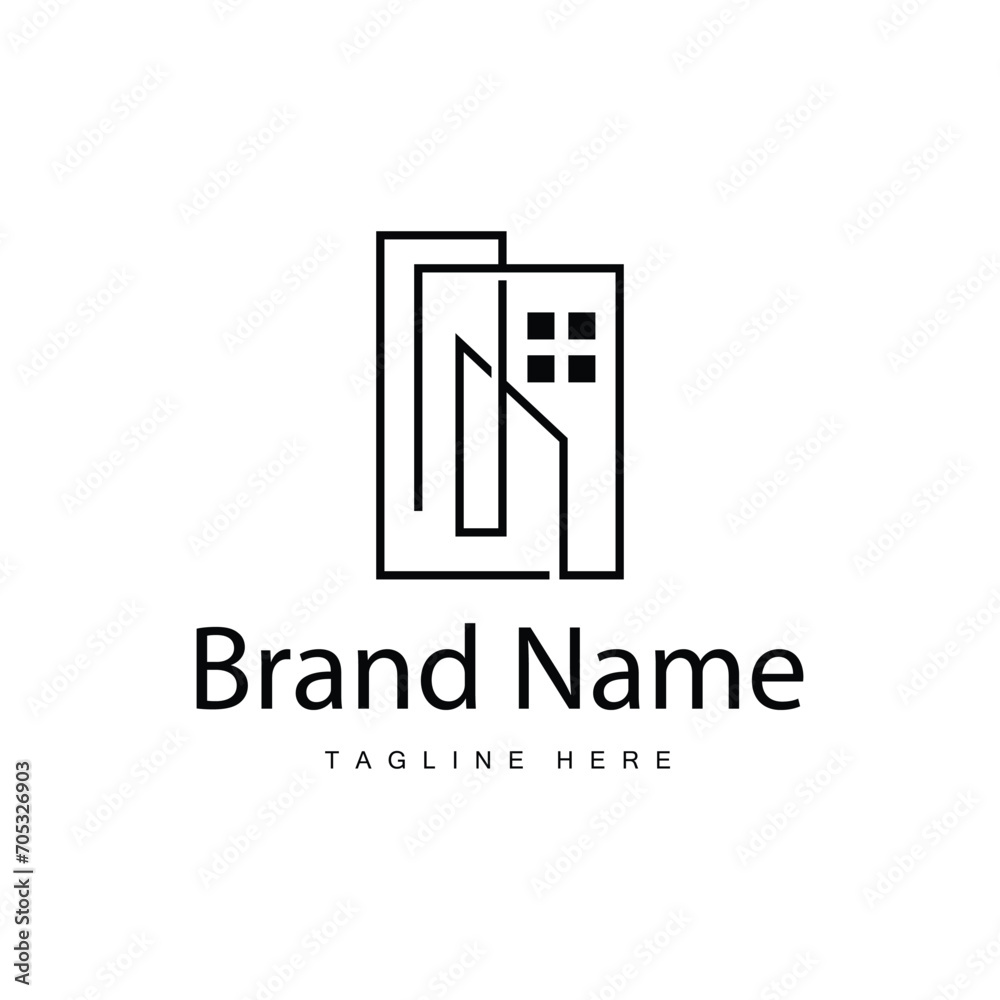 House logo, real estate residential construction building design simple elegant minimalist lines House logo, real estate residential construction building design simple elegant minimalist lines