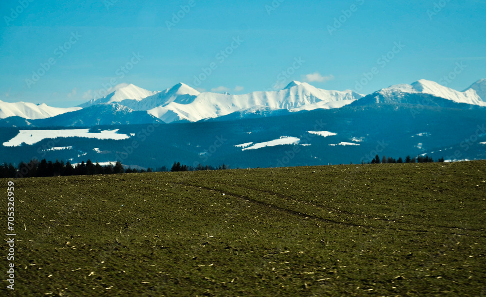 Fototapeta premium mountains in winter, Tatra Mountains, Polish mountains, trekking