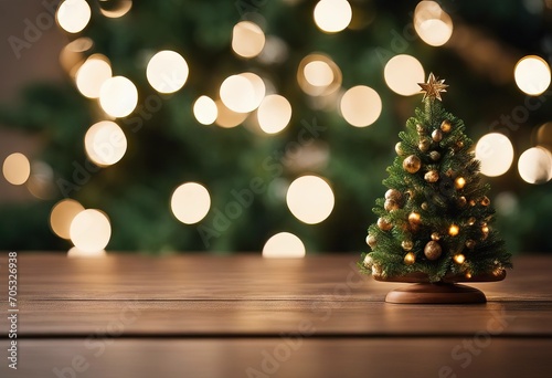 Christmas tree defocused background with wooden table in front stock photoChristmas Table Backgrounds Kitchen Christmas