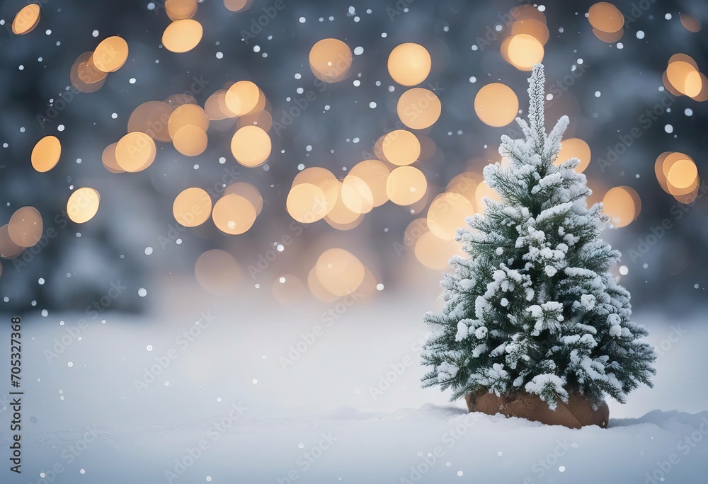 Blurred christmas tree in white snowy landscape stock photoChristmas Backgrounds Christmas Tree Snow