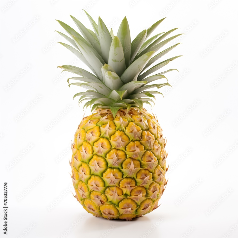 Fototapeta premium Fresh pineapple isolated on white background. Ai Generated