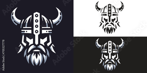 Viking head logo using a Viking hat, suitable for use as an esport logo