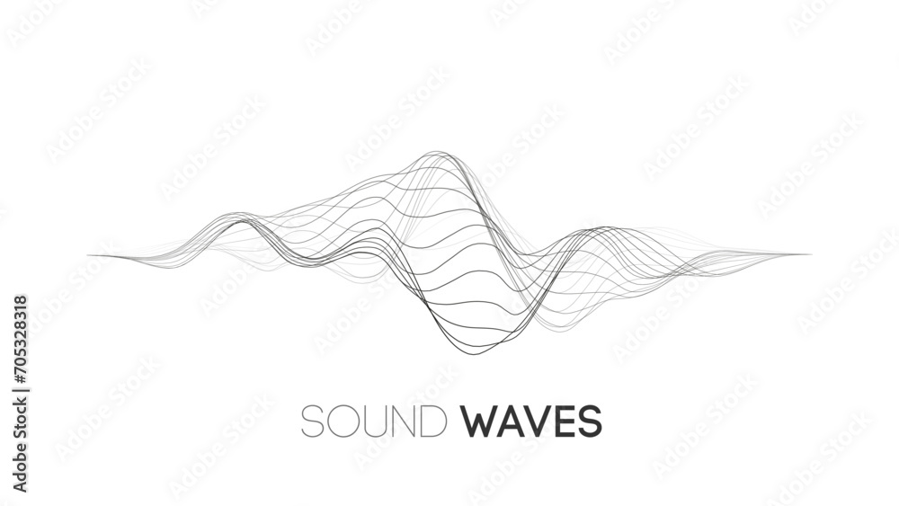 Fototapeta premium Sound wave music background. Audio waves abstract pulse background.