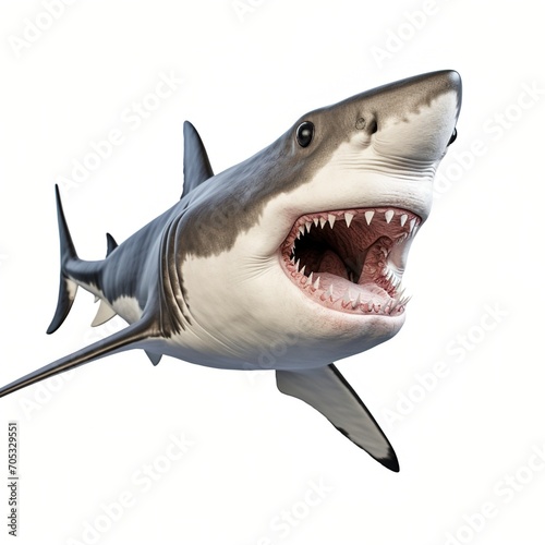 Close-up of a great white shark photo