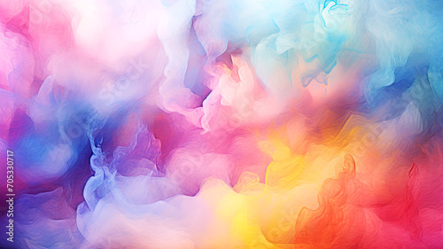 Gradient color style background illustration. Mixing colored paints. Spectacular textured background. Synthesis of paints on a white background. Design for subject of music, creativity, imagination.