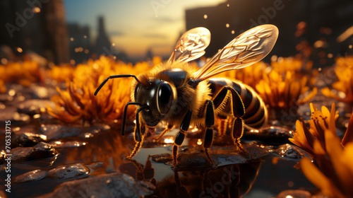 Buzzing Beauties: Captivating Macro Close-Ups of Insects and Wildlife in Nature's Luscious Realm, generative AI